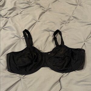Wacoal Black Mesh Underwire Bra Sz 44DD